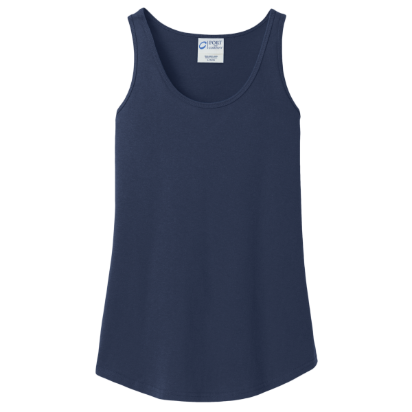Port & Co Women's Core Cotton Tank Top, Navy, Front view
