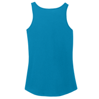 Port & Co Women's Core Cotton Tank Top, Neon Blue, Back view