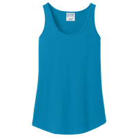 Port & Co Women's Core Cotton Tank Top, Neon Blue, Front view