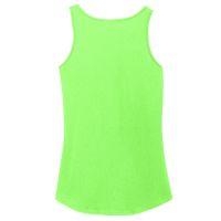 Port & Co Women's Core Cotton Tank Top, Neon Green, Back view