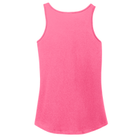 Port & Co Women's Core Cotton Tank Top, Neon Pink, Back view