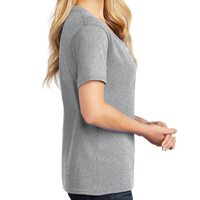 Port & Co Women's Core Cotton V Neck Tee, Athletic Heather, Right Sleeve view