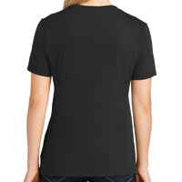 Port & Co Women's Core Cotton V Neck Tee, Jet Black, Back view