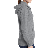 Port & Co Women's Core Fleece Full Zip Hooded Sweatshirt, Athletic Heather, Right Side view
