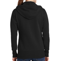 Port & Co Women's Core Fleece Full Zip Hooded Sweatshirt, Jet Black, Back view