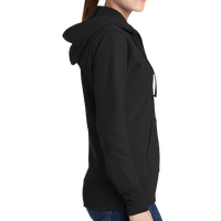 Port & Co Women's Core Fleece Full Zip Hooded Sweatshirt, Jet Black, Right Side view