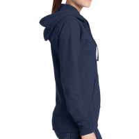 Port & Co Women's Core Fleece Full Zip Hooded Sweatshirt, Navy, Right Side view
