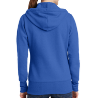 Port & Co Women's Core Fleece Full Zip Hooded Sweatshirt, Royal, Back view
