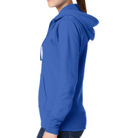 Port & Co Women's Core Fleece Full Zip Hooded Sweatshirt, Royal, Left Side view