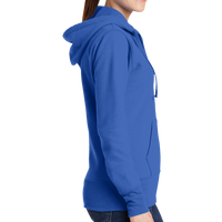Port & Co Women's Core Fleece Full Zip Hooded Sweatshirt, Royal, Right Side view