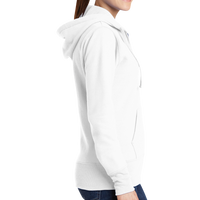 Port & Co Women's Core Fleece Full Zip Hooded Sweatshirt, White, Right Side view