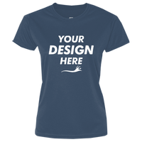 Port & Co Women's Performance Tee, Deep Navy, Front view, Mockup