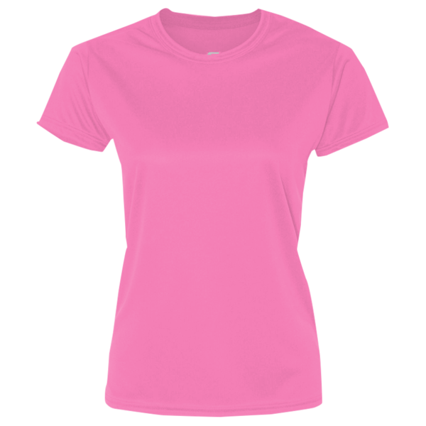 Port & Co Women's Performance Tee, Neon Pink, Front view