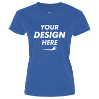 Port & Co Women's Performance Tee, Royal, Front view, Mockup