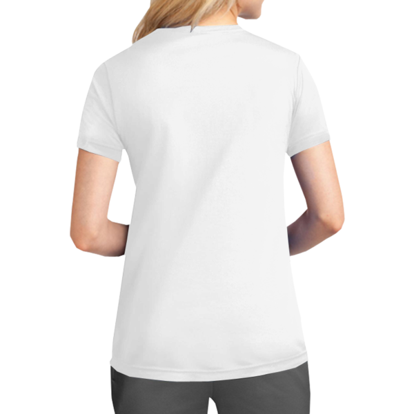 Port & Co Women's Performance Tee, White, Back view