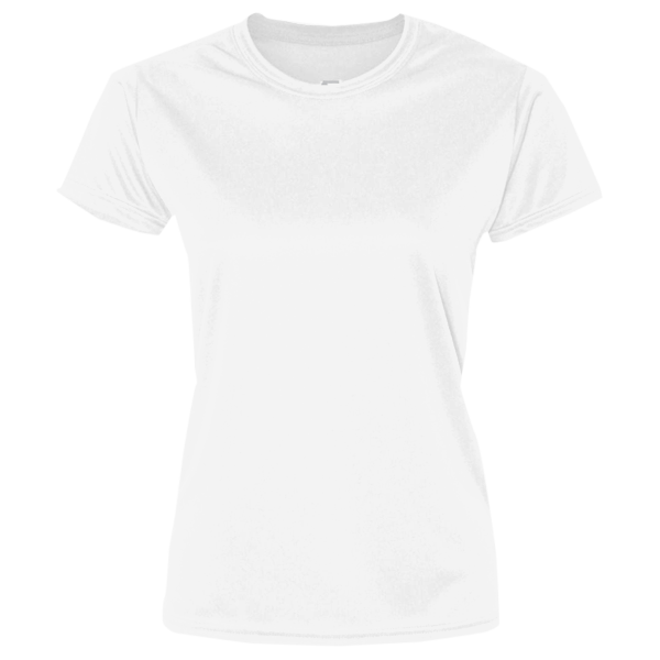 Port & Co Women's Performance Tee, White, Front view