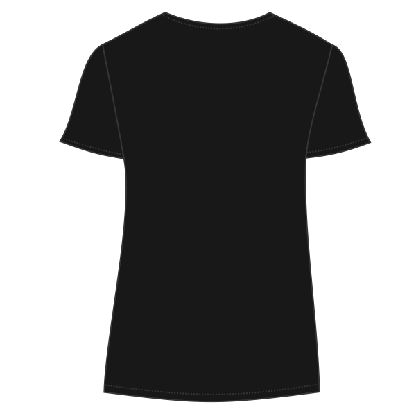 Port & Co Women's Tri Blend V Neck Tee, Black, Back view