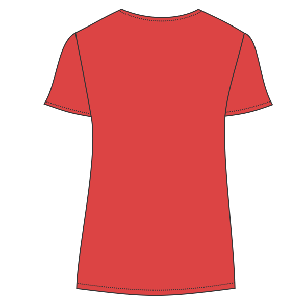 Port & Co Women's Tri Blend V Neck Tee, Bright Red Heather, Back view