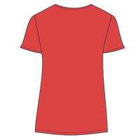 Port & Co Women's Tri Blend V Neck Tee, Bright Red Heather, Back view
