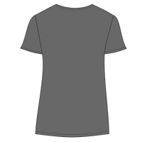 Port & Co Women's Tri Blend V Neck Tee, Graphite Heather, Back view