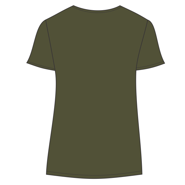 Port & Co Women's Tri Blend V Neck Tee, Military Green Heather, Back view
