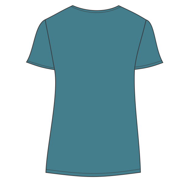 Port & Co Women's Tri Blend V Neck Tee, Vivid Teal Heather, Back view