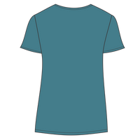 Port & Co Women's Tri Blend V Neck Tee, Vivid Teal Heather, Back view