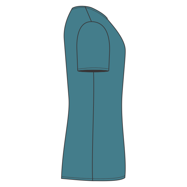Port & Co Women's Tri Blend V Neck Tee, Vivid Teal Heather, Right Sleeve view