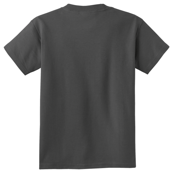 Port & Co Youth Core Cotton Tee, Charcoal, Back view