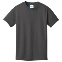 Port & Co Youth Core Cotton Tee, Charcoal, Front view