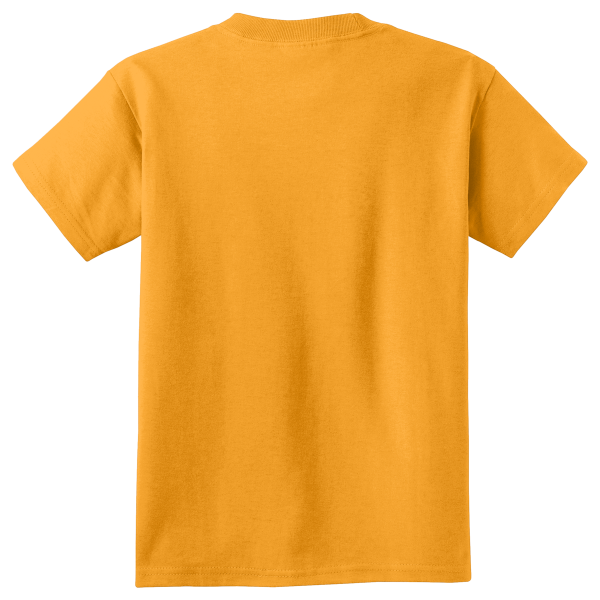 Port & Co Youth Core Cotton Tee, Gold, Back view