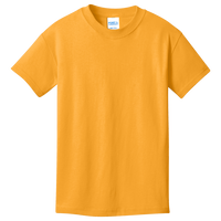 Port & Co Youth Core Cotton Tee, Gold, Front view