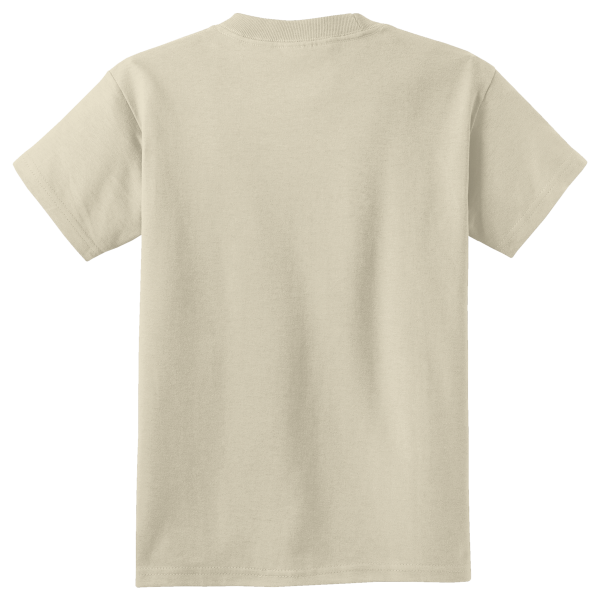 Port & Co Youth Core Cotton Tee, Natural, Back view