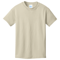 Port & Co Youth Core Cotton Tee, Natural, Front view
