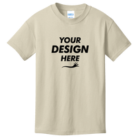 Port & Co Youth Core Cotton Tee, Natural, Front view, Mockup