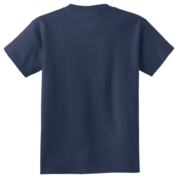 Port & Co Youth Core Cotton Tee, Navy, Back view