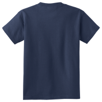 Port & Co Youth Core Cotton Tee, Navy, Back view