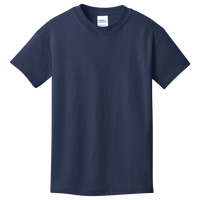 Port & Co Youth Core Cotton Tee, Navy, Front view