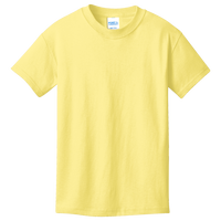 Port & Co Youth Core Cotton Tee, Yellow, Front view