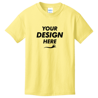 Port & Co Youth Core Cotton Tee, Yellow, Front view, Mockup