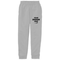 Port & Co Youth Core Fleece Jogger, Athletic Heather, Front view, Mockup