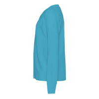 Port & Co Youth Long Sleeve Core Cotton Tee, Aquatic Blue, Left Sleeve (Long) view