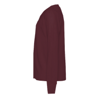 Port & Co Youth Long Sleeve Core Cotton Tee, Athletic Maroon, Left Sleeve (Long) view