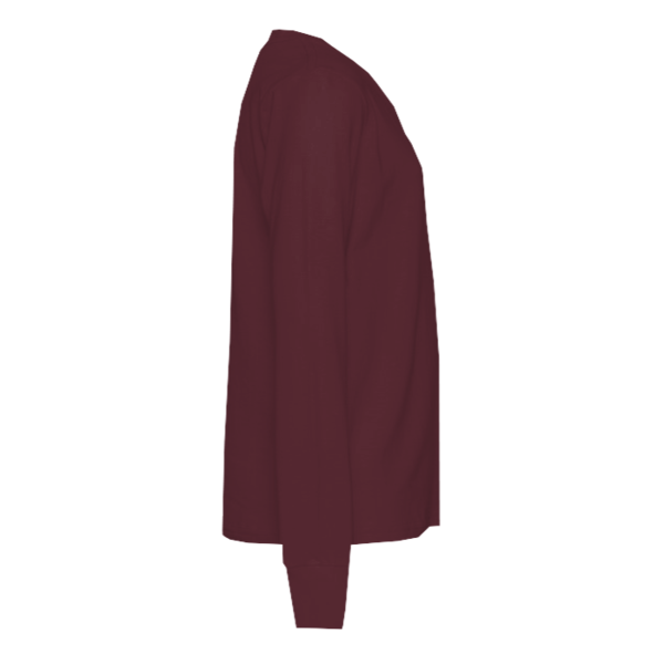 Port & Co Youth Long Sleeve Core Cotton Tee, Athletic Maroon, Right Sleeve (Long) view