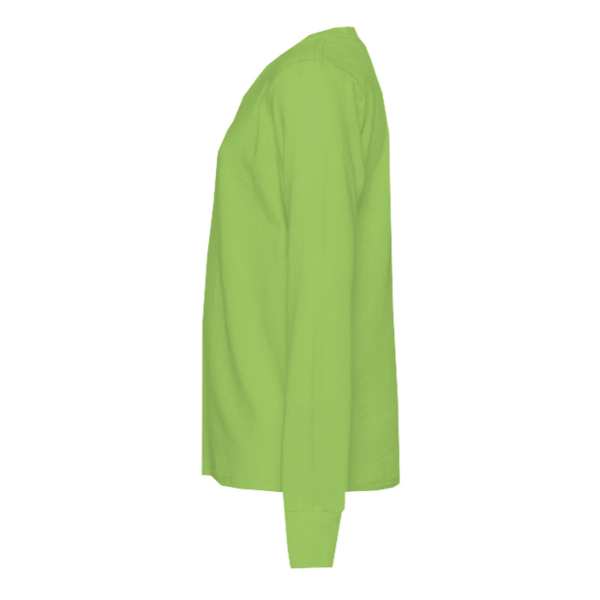 Port & Co Youth Long Sleeve Core Cotton Tee, Lime, Left Sleeve (Long) view