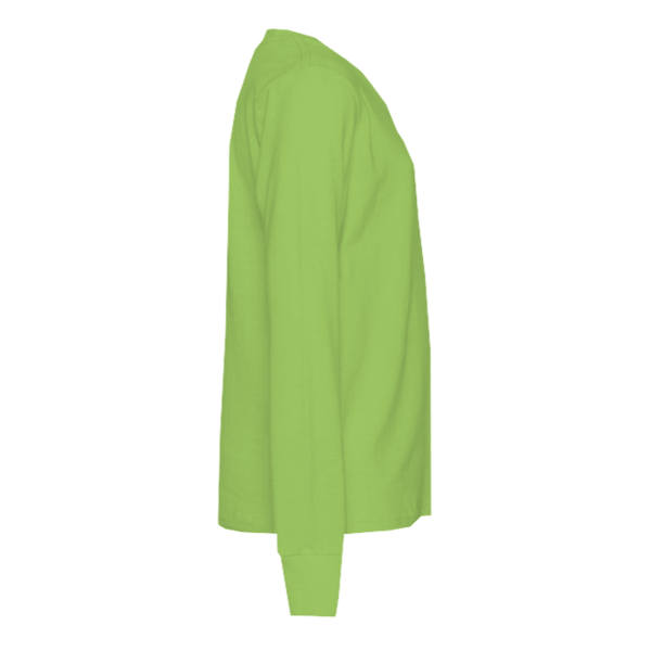 Port & Co Youth Long Sleeve Core Cotton Tee, Lime, Right Sleeve (Long) view