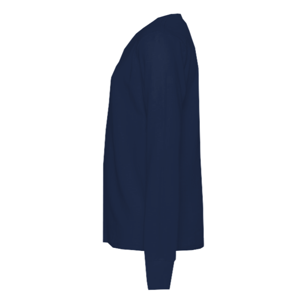 Port & Co Youth Long Sleeve Core Cotton Tee, Navy, Left Sleeve (Long) view