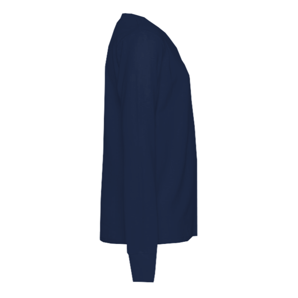 Port & Co Youth Long Sleeve Core Cotton Tee, Navy, Right Sleeve (Long) view