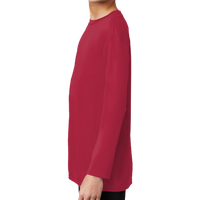 Port & Co Youth Long Sleeve Performance Tee, Red, Left Sleeve view