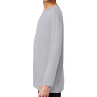 Port & Co Youth Long Sleeve Performance Tee, Silver, Left Sleeve view